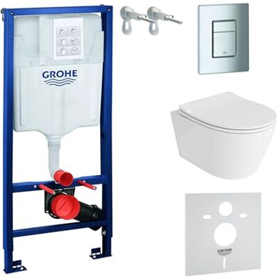 lavita ,Élément mural Solido + WC suspendu mural Praia blanc sans bord + abattant WC SoftClose,Bouton chromé,Kit complet,Réservoir de chasse encastré,Kit complet,WC complet, - Publicité lavita ,Élément mural Solido + WC suspendu mural Praia blanc sans bord + abattant WC SoftClose,Bouton chromé,Kit complet,Réservoir de chasse encastré,Kit complet,WC complet, - Publicité