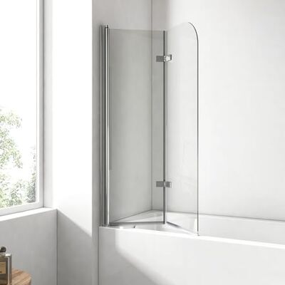 EMKE Paroi de douche pour baignoire 120 x 140 cm 2 pièces Pliable Paroi pliable En verre de sécurité 6 mm - Publicité EMKE Paroi de douche pour baignoire 120 x 140 cm 2 pièces Pliable Paroi pliable En verre de sécurité 6 mm - Publicité