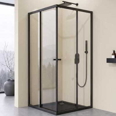 SOGOOD - Doporro - 90x100 cm - Noir - Shower Enclosure - Publicité SOGOOD - Doporro - 90x100 cm - Noir - Shower Enclosure - Publicité