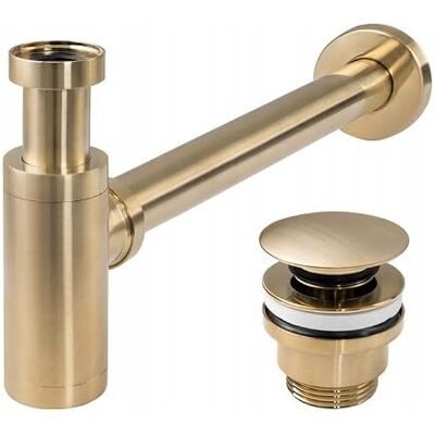 Rea Or Mat Siphon - Universel 45mm Laiton, 2 Ans Garantie - Publicité Rea Or Mat Siphon - Universel 45mm Laiton, 2 Ans Garantie - Publicité