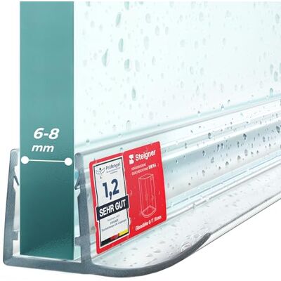 STEIGNER Joint porte de douche 130 cm UK14 (1 pc.) Joint vertical pour douche à accès d'angle ou pentagonale avec porte 6-8 mm Couleur : transparent Matériau durable, Étanchéité, Design discret - Publicité STEIGNER Joint porte de douche 130 cm UK14 (1 pc.) Joint vertical pour douche à accès d'angle ou pentagonale avec porte 6-8 mm Couleur : transparent Matériau durable, Étanchéité, Design discret - Publicité