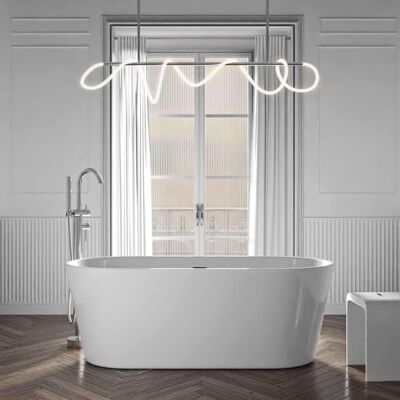 Bernstein Baignoire îlot ovale Blanc mat Acrylique + Bonde et trop plein, 210L 170x75x58cm (lxLxH) MIO 2.0 - Publicité Bernstein Baignoire îlot ovale Blanc mat Acrylique + Bonde et trop plein, 210L 170x75x58cm (lxLxH) MIO 2.0 - Publicité