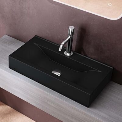 DOPORRO Brüssel118G - Céramique - Noir mat - 60cm - Évier - Publicité DOPORRO Brüssel118G - Céramique - Noir mat - 60cm - Évier - Publicité