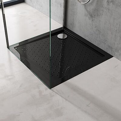 Doporro - Lucia01 - 80x80x4 - noir - Bac de douche - Publicité Doporro - Lucia01 - 80x80x4 - noir - Bac de douche - Publicité