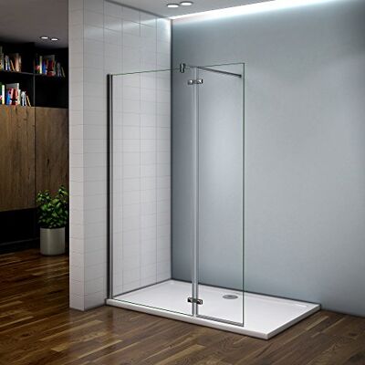 AICA Paroi de douche 100x200 avec retour pivotante 40cm et la barre de fixation extension cylindrique paroi de douche à l'italienne - Publicité AICA Paroi de douche 100x200 avec retour pivotante 40cm et la barre de fixation extension cylindrique paroi de douche à l'italienne - Publicité