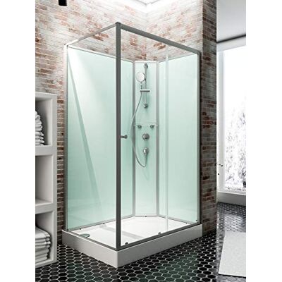 Schulte cabine intégrale 120x90 x 204 argenté coulissante droite verre 5mm - Publicité Schulte cabine intégrale 120x90 x 204 argenté coulissante droite verre 5mm - Publicité