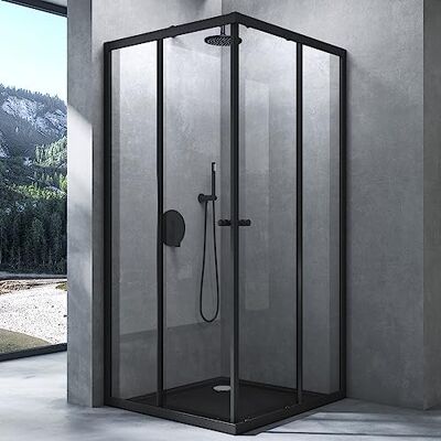 Mai & Mai Cabine de Douche Noir en Angle sans Receveur 100x120x190cm - Publicité Mai & Mai Cabine de Douche Noir en Angle sans Receveur 100x120x190cm - Publicité