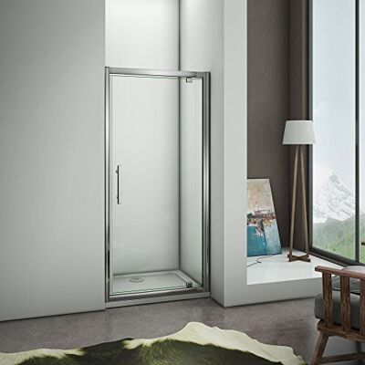 AICA Porte de douche 80x185cm pivotante en niche modèle de Nenvi - Publicité AICA Porte de douche 80x185cm pivotante en niche modèle de Nenvi - Publicité