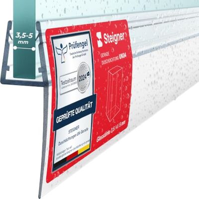STEIGNER Joint porte de douche 60 cm UK04 (1 pc.) Joint vertical pour douche à accès d'angle ou pentagonale avec porte 3,5-5 mm Couleur : transparent Matériau durable, Étanchéité, Design discret - Publicité STEIGNER Joint porte de douche 60 cm UK04 (1 pc.) Joint vertical pour douche à accès d'angle ou pentagonale avec porte 3,5-5 mm Couleur : transparent Matériau durable, Étanchéité, Design discret - Publicité