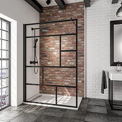 Schulte paroi douche italienne 140x200 noir barre 122 cm réversible, 6 mm - Publicité Schulte paroi douche italienne 140x200 noir barre 122 cm réversible, 6 mm - Publicité