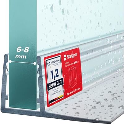 STEIGNER Joint porte de douche UK02 90 cm (1 pc.) transparent Joint vertical pour douche à accès d'angle ou pentagonale avec porte 6-8 mm Ajustement parfait, Matériau durable, Installation facile - Publicité STEIGNER Joint porte de douche UK02 90 cm (1 pc.) transparent Joint vertical pour douche à accès d'angle ou pentagonale avec porte 6-8 mm Ajustement parfait, Matériau durable, Installation facile - Publicité