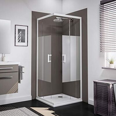 Schulte douche accès d’angle coulissant 80 x 80 x 190 cm blanc verre 5 mm verre trempé partiellement encadré largeur d'accès 48cm réglage 78.5-81.0 - Publicité Schulte douche accès d’angle coulissant 80 x 80 x 190 cm blanc verre 5 mm verre trempé partiellement encadré largeur d'accès 48cm réglage 78.5-81.0 - Publicité