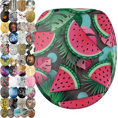Sanilo Abattant WC frein de chute, Grande sélection de lunettes de toilette avec abaissement automatique, Fixation facile (Melon) - Publicité Sanilo Abattant WC frein de chute, Grande sélection de lunettes de toilette avec abaissement automatique, Fixation facile (Melon) - Publicité