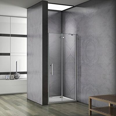 AICA 90x195cm porte de douche à charnière porte de douche verre anticalcaire - Publicité AICA 90x195cm porte de douche à charnière porte de douche verre anticalcaire - Publicité