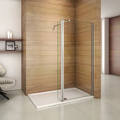 AICA Paroi de douche 70x200cm avec un volet retour en 30cm paroi de douche à l'italienne avec une barre de fixation extensible - Publicité AICA Paroi de douche 70x200cm avec un volet retour en 30cm paroi de douche à l'italienne avec une barre de fixation extensible - Publicité