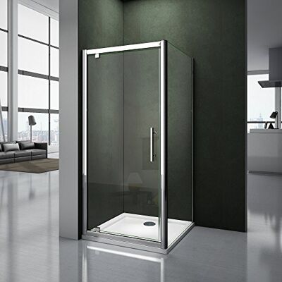 AICA Porte de douche 90x90x185 cm porte pivotante cabine de douche verre securit - Publicité AICA Porte de douche 90x90x185 cm porte pivotante cabine de douche verre securit - Publicité