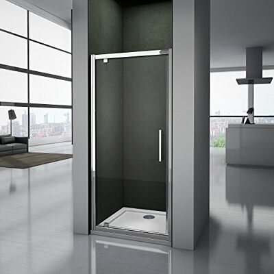 AICA Porte de douche 76x185 cm porte pivotante installation en niche verre securit - Publicité AICA Porte de douche 76x185 cm porte pivotante installation en niche verre securit - Publicité