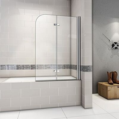 AICA 120x140cm Pare baignoire pivotant 180°, porte de baignoire, paroi de baignoire, 6mm verre trempé anticalcaire - Publicité AICA 120x140cm Pare baignoire pivotant 180°, porte de baignoire, paroi de baignoire, 6mm verre trempé anticalcaire - Publicité