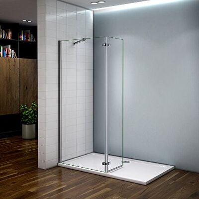 AICA Paroi de douche 120x200 avec retour pivotante 40cm et la barre de fixation extensible paroi de douche à l'italienne - Publicité AICA Paroi de douche 120x200 avec retour pivotante 40cm et la barre de fixation extensible paroi de douche à l'italienne - Publicité