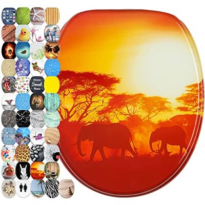 Sanilo Abattant WC frein de chute, Grande sélection de lunettes de toilette avec abaissement automatique, Fixation facile (Savane) - Publicité Sanilo Abattant WC frein de chute, Grande sélection de lunettes de toilette avec abaissement automatique, Fixation facile (Savane) - Publicité