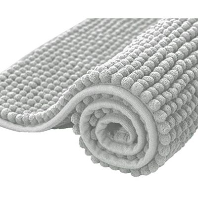 Tapis de bain en microfibre gris clair SUBRTEX - Antidérapant, Moderne, 40x60cm - Publicité Tapis de bain en microfibre gris clair SUBRTEX - Antidérapant, Moderne, 40x60cm - Publicité