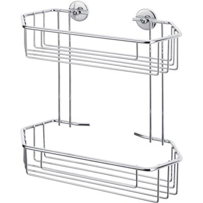 Tesa ® Baath Etagère 2 paniers salle de bain chrome, métal chromé, adhésif, technologie sans percer, 40219-00000-00 - Publicité Tesa ® Baath Etagère 2 paniers salle de bain chrome, métal chromé, adhésif, technologie sans percer, 40219-00000-00 - Publicité