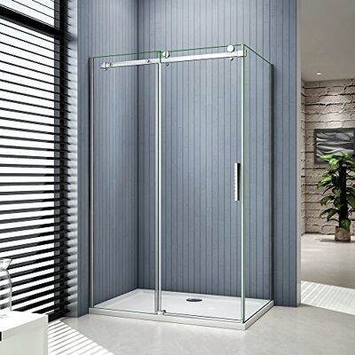 AICA Porte de douche coulissante 120x90x195cm cabine de douche verre anticalcaire paroi de douche - Publicité AICA Porte de douche coulissante 120x90x195cm cabine de douche verre anticalcaire paroi de douche - Publicité