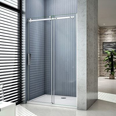 AICA Porte de douche coulissante 140x195cm,installation en niche 8mm verre trempé, vitrification NANO, anticalcaire, - Publicité AICA Porte de douche coulissante 140x195cm,installation en niche 8mm verre trempé, vitrification NANO, anticalcaire, - Publicité