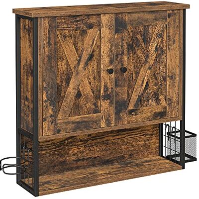 VASAGLE Armoire Murale, Meuble de Salle de Bain, Placard 2 Portes, avec Étagère Réglable, Porte Sèche-Cheveux, Pot, Style Industriel, Marron Rustique et Noir BBK123B01 - Publicité VASAGLE Armoire Murale, Meuble de Salle de Bain, Placard 2 Portes, avec Étagère Réglable, Porte Sèche-Cheveux, Pot, Style Industriel, Marron Rustique et Noir BBK123B01 - Publicité