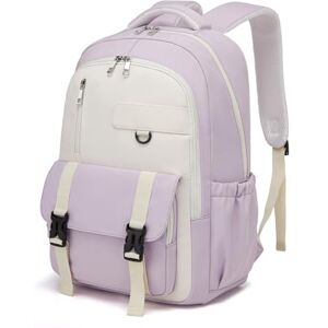 Kono Sac à Dos Scolaire Adolescents, Compartiment PC Portable 15,6 Pouces, Grande Capacité, Multi-Compartiments, Léger et Résistant, Déperlant, Pour Collège et Lycée, Filles et Garçons (Violet/Beige) - Publicité Kono Sac à Dos Scolaire Adolescents, Compartiment PC Portable 15,6 Pouces, Grande Capacité, Multi-Compartiments, Léger et Résistant, Déperlant, Pour Collège et Lycée, Filles et Garçons (Violet/Beige) - Publicité
