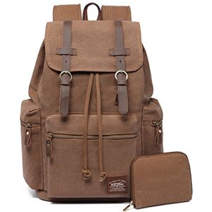 KAUKKO Sac en cuir multifonction Vintage Canvas Rucksack Voyage randonnée à dos pour ordinateur portable sac d'école de sac à dos - Publicité