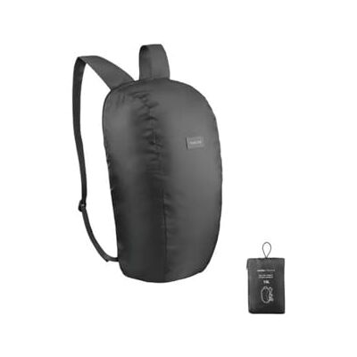 Forclaz - Mochila Plegable 10L - Noir - Backpack - Publicité Forclaz - Mochila Plegable 10L - Noir - Backpack - Publicité