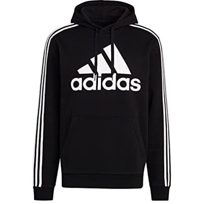 Adidas Homme Essentials Fleece 3-Stripes Logo Hoodie, Black/White, XL - Publicité Adidas Homme Essentials Fleece 3-Stripes Logo Hoodie, Black/White, XL - Publicité
