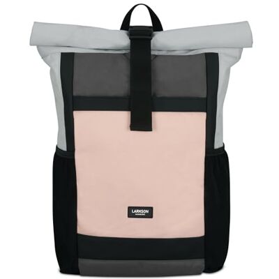 Larkson Sac à Dos Roll Top Femmes Rose Gris No 2 Backpack pour l'École, l'Université Compartiment Ordinateur Portable 16 Pouces Hydrofuge - Publicité Larkson Sac à Dos Roll Top Femmes Rose Gris No 2 Backpack pour l'École, l'Université Compartiment Ordinateur Portable 16 Pouces Hydrofuge - Publicité