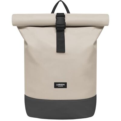 LARKSON Sac à Dos Femmes & Hommes Beige Gris Janne Sac à Dos Rolltop avec Compartiment pour Ordinateur Portable pour Université Travail Voyages & Vélo Medium Backpack Hydrofuge - Publicité LARKSON Sac à Dos Femmes & Hommes Beige Gris Janne Sac à Dos Rolltop avec Compartiment pour Ordinateur Portable pour Université Travail Voyages & Vélo Medium Backpack Hydrofuge - Publicité