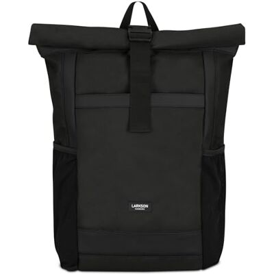 Larkson Sac à Dos Roll Top Femmes & Hommes Noir No 2 Backpack pour l'École, l'Université Compartiment Ordinateur Portable 16 Pouces Hydrofuge - Publicité Larkson Sac à Dos Roll Top Femmes & Hommes Noir No 2 Backpack pour l'École, l'Université Compartiment Ordinateur Portable 16 Pouces Hydrofuge - Publicité