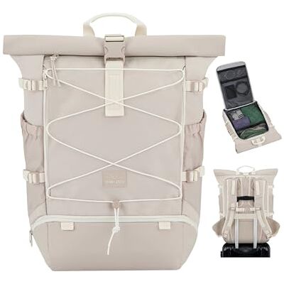 Johnny Urban Sac à Dos Voyage Femme Homme Beige Allen Travel L 37L Rolltop Sac à Dos Grand Idéal pour le Voyage, La Randonnée Résistant à l'Eau - Publicité Johnny Urban Sac à Dos Voyage Femme Homme Beige Allen Travel L 37L Rolltop Sac à Dos Grand Idéal pour le Voyage, La Randonnée Résistant à l'Eau - Publicité