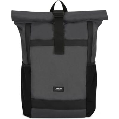 Larkson Sac à Dos Roll Top Femmes & Hommes Gris No 2 Backpack pour l'École, l'Université Compartiment Ordinateur Portable 16 Pouces Hydrofuge - Publicité Larkson Sac à Dos Roll Top Femmes & Hommes Gris No 2 Backpack pour l'École, l'Université Compartiment Ordinateur Portable 16 Pouces Hydrofuge - Publicité