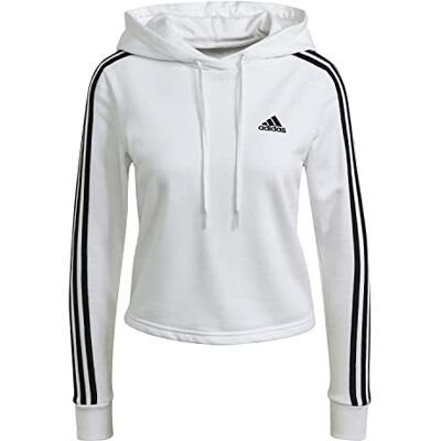 Adidas Femme 3s Ft Cro Hd Sweatshirt, White/Black, M EU - Publicité Adidas Femme 3s Ft Cro Hd Sweatshirt, White/Black, M EU - Publicité