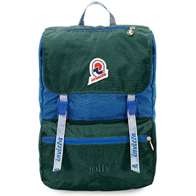Invicta Sac à Dos, Jolly Vintage Sac à Dos, Sac à Dos Décontracté, pour le Bureau, Escapade, pour L'École, le Sport, les Loisirs, Pochette pour Ordinateur Portable 13'', design Italien, Vert/Bleu - Publicité Invicta Sac à Dos, Jolly Vintage Sac à Dos, Sac à Dos Décontracté, pour le Bureau, Escapade, pour L'École, le Sport, les Loisirs, Pochette pour Ordinateur Portable 13'', design Italien, Vert/Bleu - Publicité