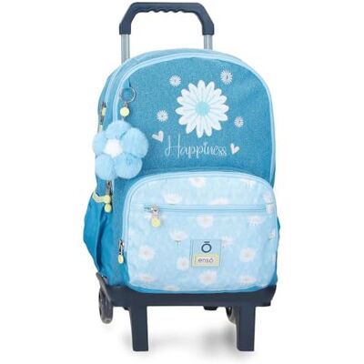Enso Happiness Sac à Dos Scolaire Double Compartiment with Denim Trolley 32x44x17 cm Polyester - Publicité Enso Happiness Sac à Dos Scolaire Double Compartiment with Denim Trolley 32x44x17 cm Polyester - Publicité