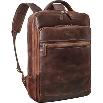 STILORD Grand Sac a Dos Femme et Homme Cuir Moderne Backpack pour Travail College Voyage Sac à Dos Ordinateur 15.6 Pouces en Cuir Veritable Couleur:Kansas Marron - Publicité STILORD Grand Sac a Dos Femme et Homme Cuir Moderne Backpack pour Travail College Voyage Sac à Dos Ordinateur 15.6 Pouces en Cuir Veritable Couleur:Kansas Marron - Publicité