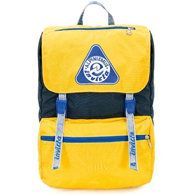 Invicta Sac à Dos, Jolly Vintage Sac Décontracté, pour le Bureau, Escapade, École, Sport, Loisirs, Pochette pour Ordinateur Portable 13'', Design Italien, Jaune/Bleu - Publicité Invicta Sac à Dos, Jolly Vintage Sac Décontracté, pour le Bureau, Escapade, École, Sport, Loisirs, Pochette pour Ordinateur Portable 13'', Design Italien, Jaune/Bleu - Publicité