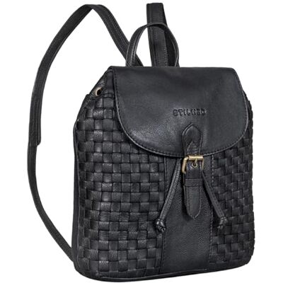 STILORD 'Camillla' Pettit Sac à Dos Femme Cuir Veritable elegant pour Loisir et Voyage tressé, Couleur:noir - Publicité STILORD 'Camillla' Pettit Sac à Dos Femme Cuir Veritable elegant pour Loisir et Voyage tressé, Couleur:noir - Publicité
