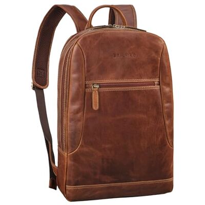 STILORD Vintage Sac à Dos Cuir pour Ordinateur 15.6 Pouces Grand Sac College Femme Sac de Travail Homme Voyage Backpack d'affaires Couleur:Cannes Marron - Publicité STILORD Vintage Sac à Dos Cuir pour Ordinateur 15.6 Pouces Grand Sac College Femme Sac de Travail Homme Voyage Backpack d'affaires Couleur:Cannes Marron - Publicité