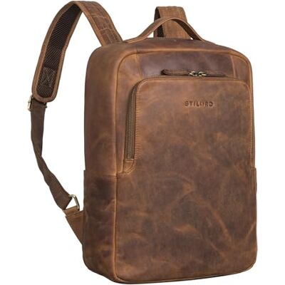 STILORD Sac à Dos d'affaires en Cuir Vintage Grand Sac à Dos Bagages Sac à Dos pour Hommes et Femmes Sac à Dos de Voyage en Cuir véritable Couleur:Marron Moyen - Publicité STILORD Sac à Dos d'affaires en Cuir Vintage Grand Sac à Dos Bagages Sac à Dos pour Hommes et Femmes Sac à Dos de Voyage en Cuir véritable Couleur:Marron Moyen - Publicité