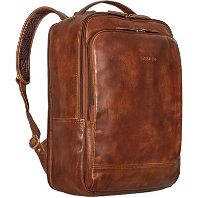 STILORD '' Sac à Dos d'affaires Hommes Cuir Grand Sac à Dos Ordinateur Portable 16 Pouces Sac à Dos Ville Cuir Uni Sac à Dos Étudiant, Couleur: Brandy Cognac - Publicité STILORD '' Sac à Dos d'affaires Hommes Cuir Grand Sac à Dos Ordinateur Portable 16 Pouces Sac à Dos Ville Cuir Uni Sac à Dos Étudiant, Couleur: Brandy Cognac - Publicité