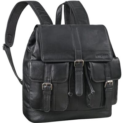 STILORD '' Grand sac à dos cuir femme homme vintage sac a dos ordi portable 13,3 pouces sacs portés dos sac de voyage université école loisir cuir véritable, Couleur:noir - Publicité STILORD '' Grand sac à dos cuir femme homme vintage sac a dos ordi portable 13,3 pouces sacs portés dos sac de voyage université école loisir cuir véritable, Couleur:noir - Publicité