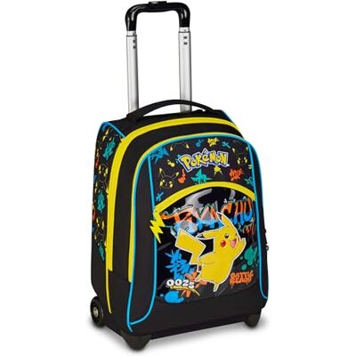 Seven Pokémon Big Trolley École Fixe Noir, 2 en 1, Double Usage, Trolley et Sac à dos, Sac à dos école primaire, enfant, Noir, Taglia unica, Décontracté - Publicité Seven Pokémon Big Trolley École Fixe Noir, 2 en 1, Double Usage, Trolley et Sac à dos, Sac à dos école primaire, enfant, Noir, Taglia unica, Décontracté - Publicité
