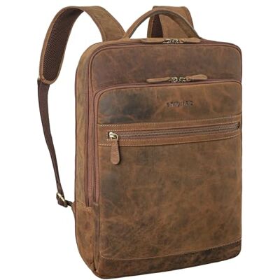 STILORD Grand Sac a Dos Femme et Homme Cuir Moderne Backpack pour Travail College Voyage Sac à Dos Ordinateur 15.6 Pouces en Cuir Veritable Couleur:Calais Marron - Publicité STILORD Grand Sac a Dos Femme et Homme Cuir Moderne Backpack pour Travail College Voyage Sac à Dos Ordinateur 15.6 Pouces en Cuir Veritable Couleur:Calais Marron - Publicité